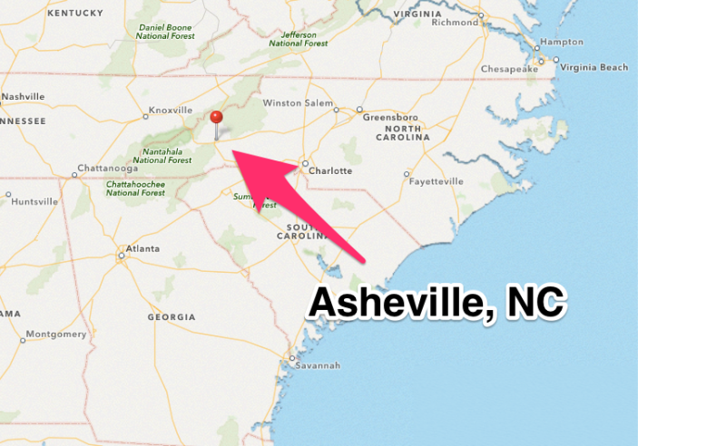 Map of Asheville, North Carolina