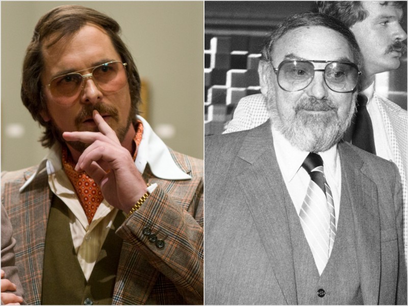 Christian Bale as Irving Rosenfeld, a representation of con artist turned informant, Melvin Weinberg