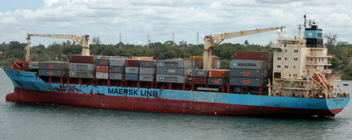 Maersk Alabama Container Ship leaving Oman