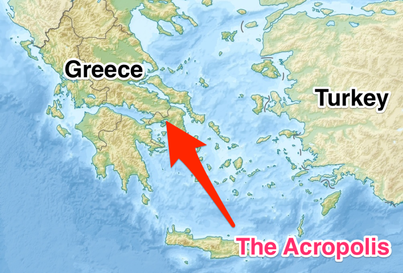 Acropolis, Athens, Greece Location