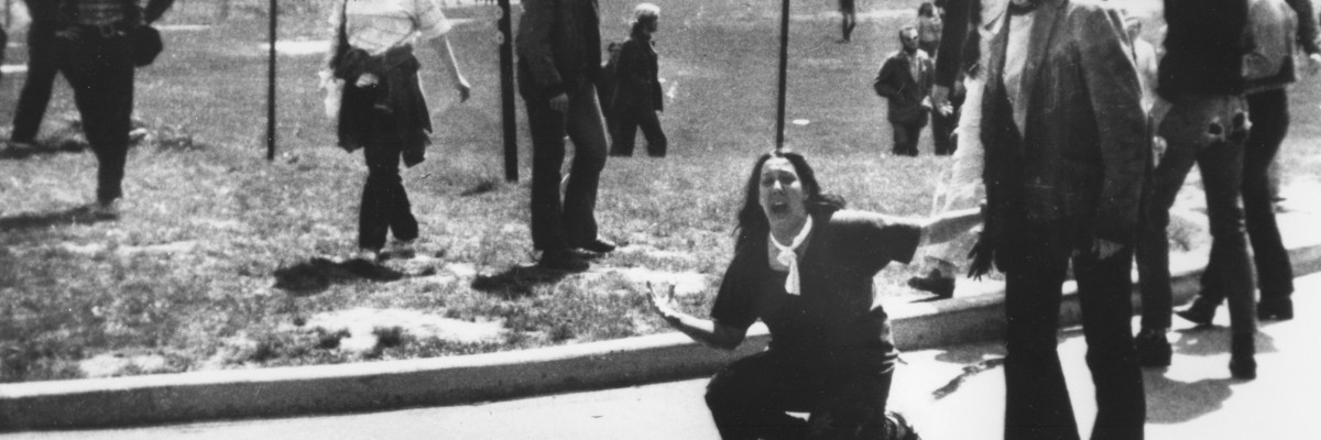 Pulitzer Prize winning photograph taken of the Kent State Massacre.