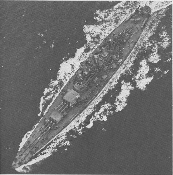 USS North Caroline overhead 1945
