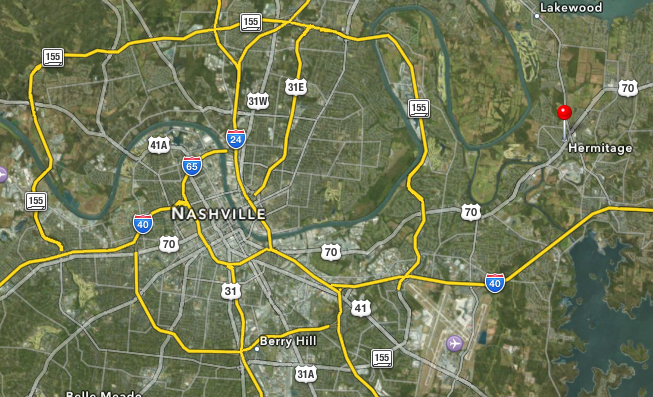 Hermitage Nashville Map