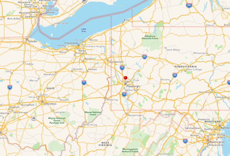 Map Pittsburgh, PA