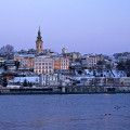 Belgrade city center over the river Sava.