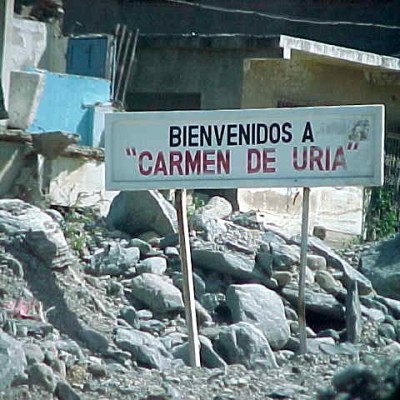 The buried village of Carmen de Uria, a village destroyed by natural disaster.