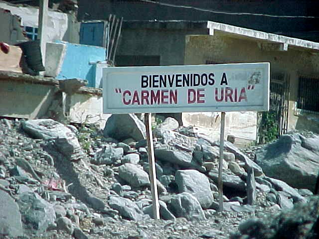 The buried village of Carmen de Uria, a village destroyed by natural disaster. 