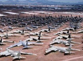 Stored B-52 bombers like the ones used in Operation Chrome Dome.